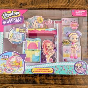 Shopkins Lil’ Secrets Rainbow Kate’s Bedroom Hideaway 2in1 Playset NIB Rare